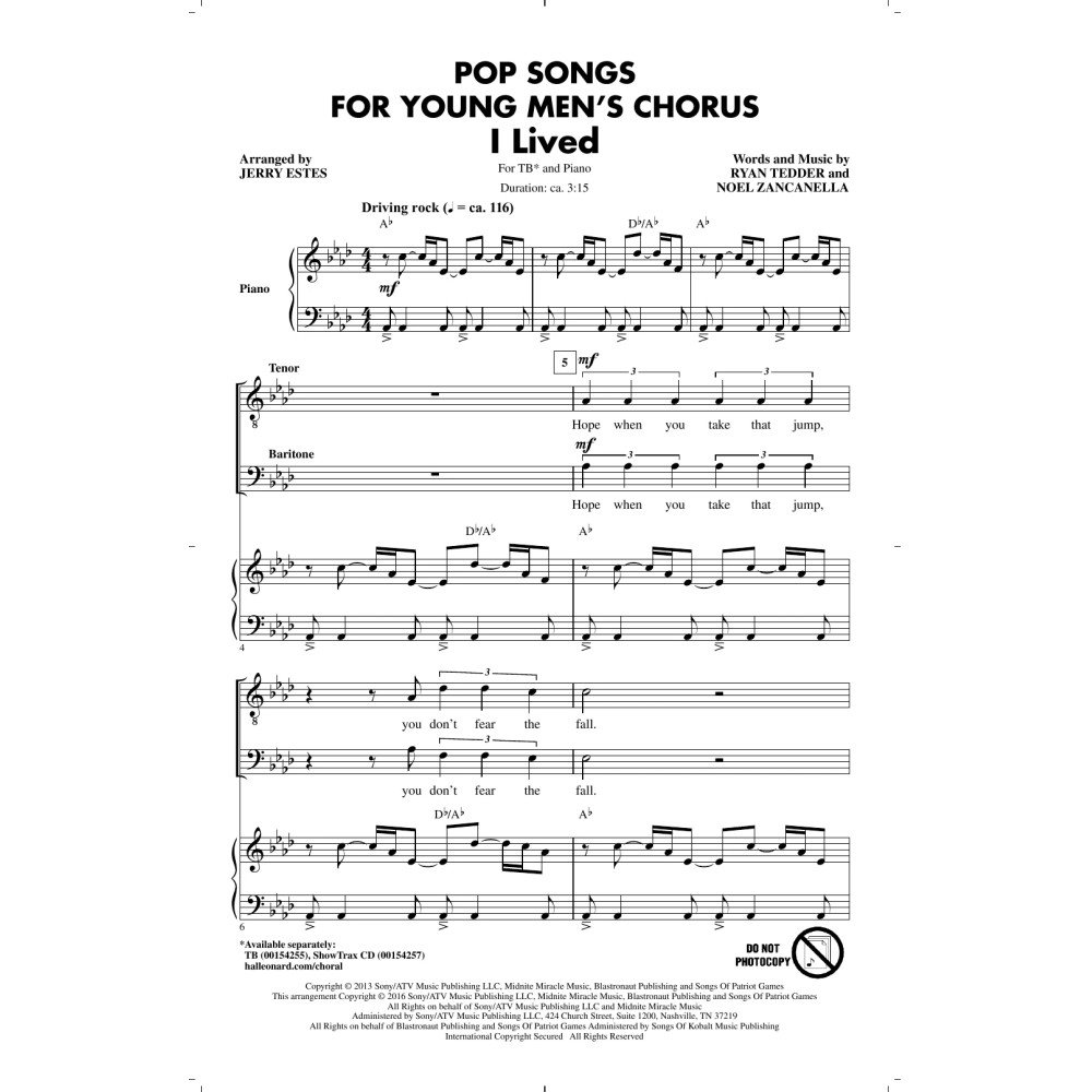 Pop Songs for Young Men's Chorus