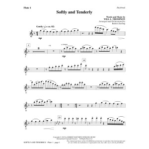 Softly and Tenderly - Flute 1