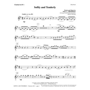 Softly and Tenderly - Bb Clarinet 1