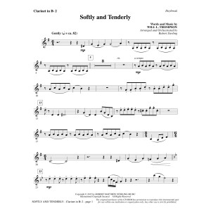 Softly and Tenderly - Bb Clarinet 2