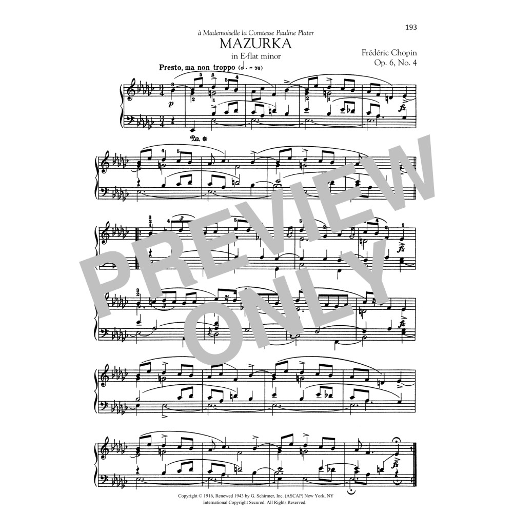 Mazurka in E-flat minor, Op. 6, No. 4
