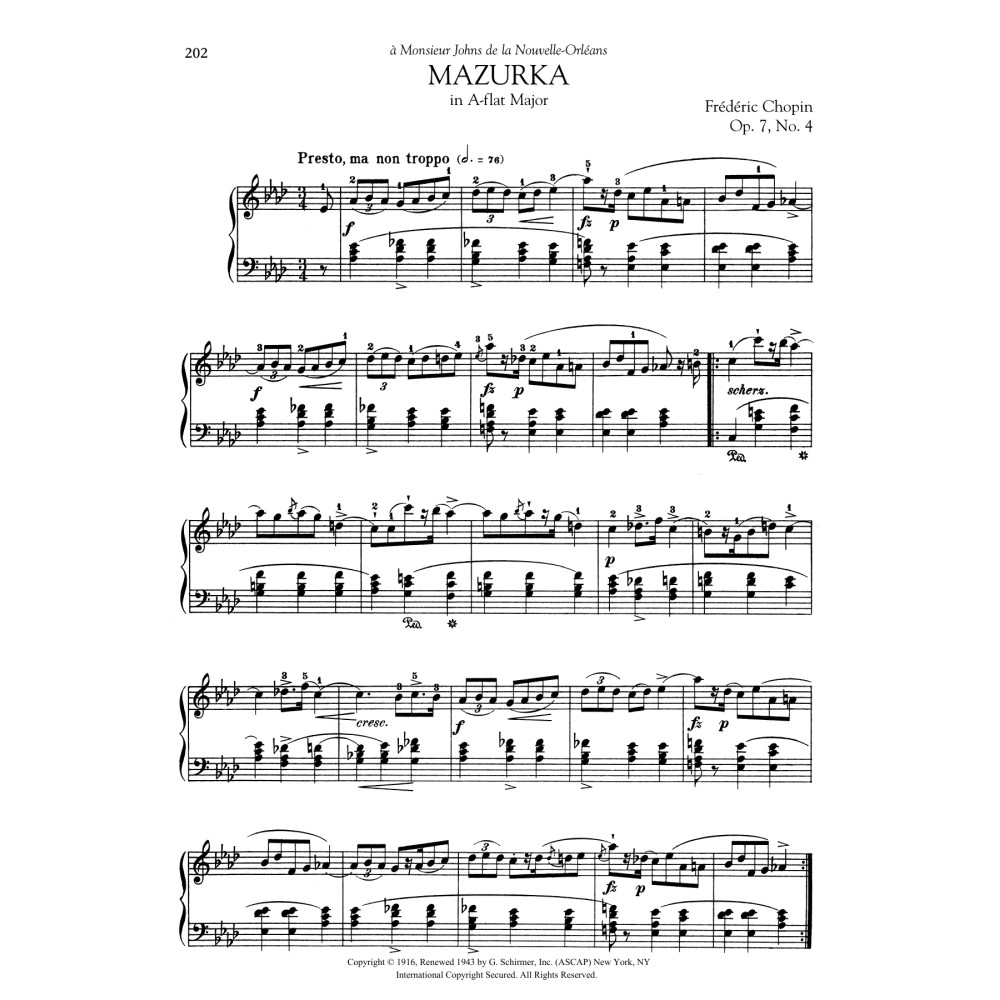 Mazurka in A-flat Major, Op. 7, No. 4