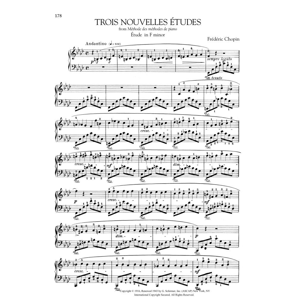 Etude in F minor, from Trois Nouvelles Etudes from Methode des methodes de piano