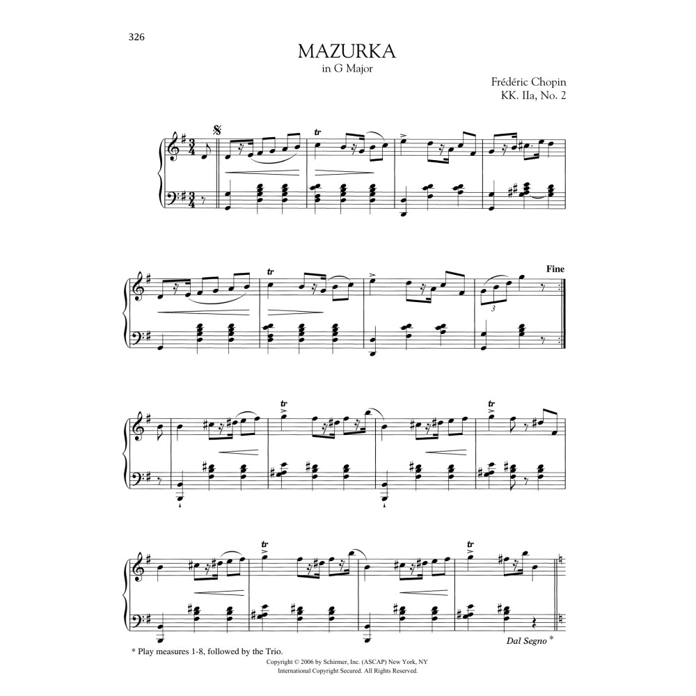 Mazurka in G Major, KK. IIa, No. 2