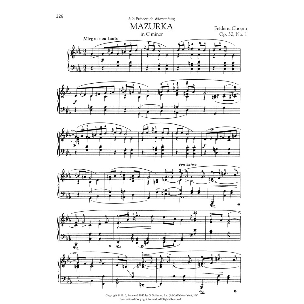 Mazurka in C minor, Op. 30, No. 1
