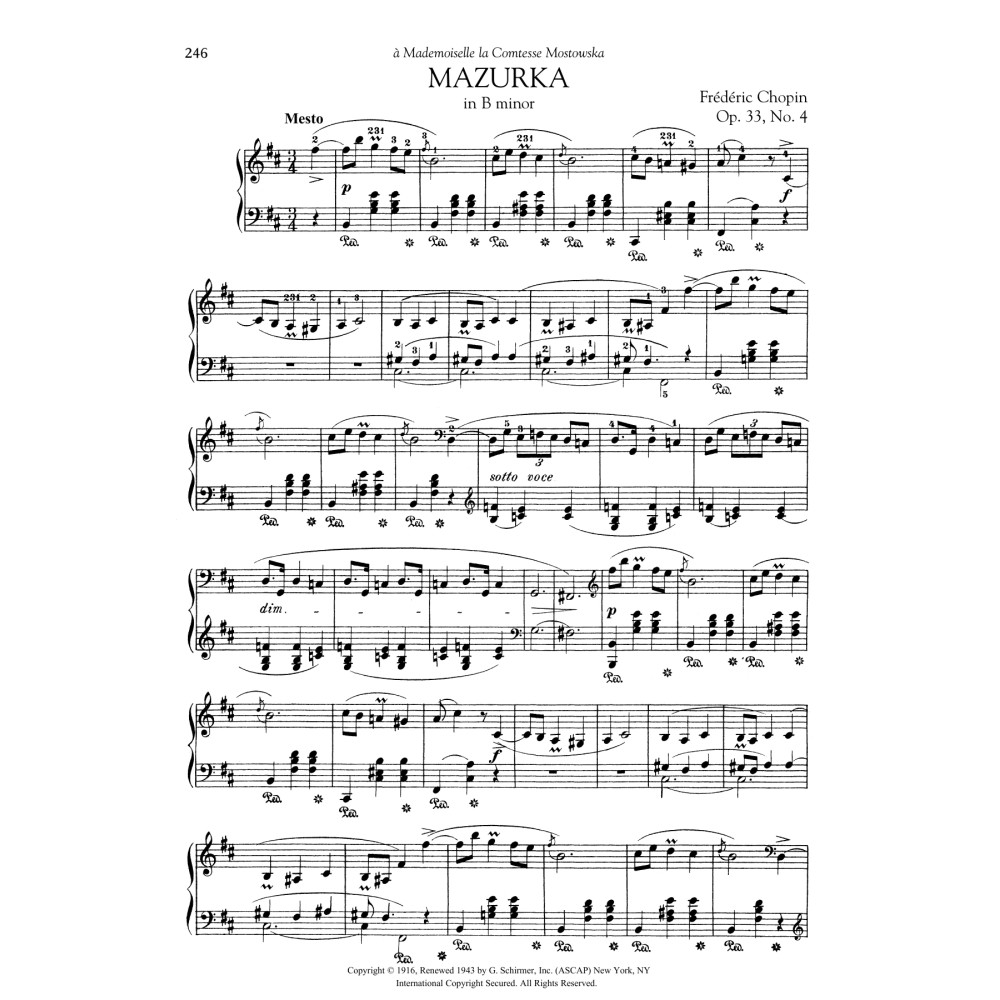 Mazurka in B minor, Op. 33, No. 4