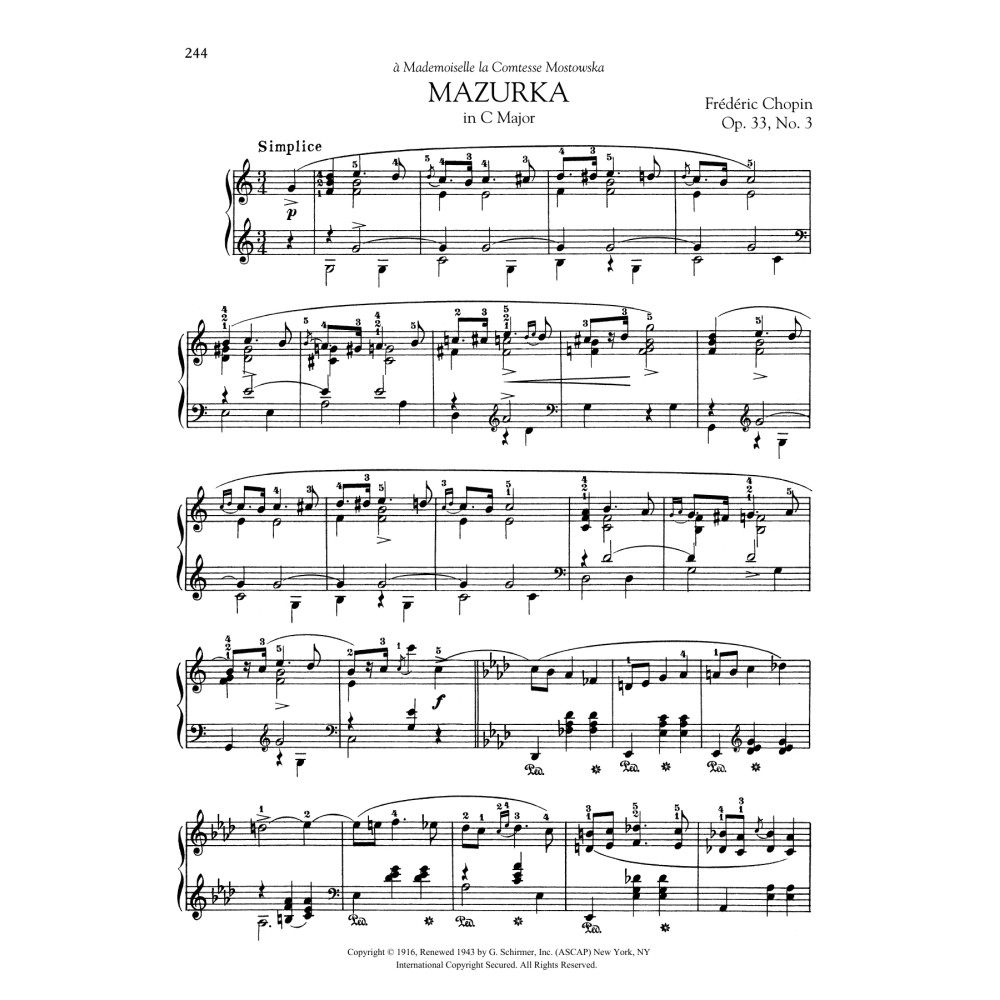 Mazurka in C Major, Op. 33, No. 3
