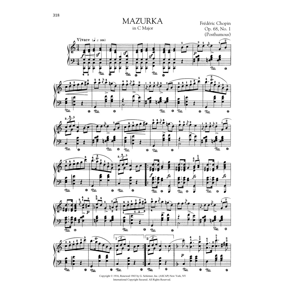 Mazurka in C Major, Op. 68, No. 1 (Posthumous)