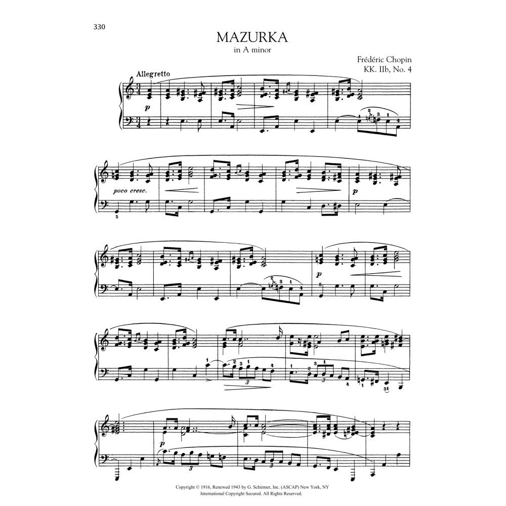 Mazurka in A minor, KK. IIb, No. 4