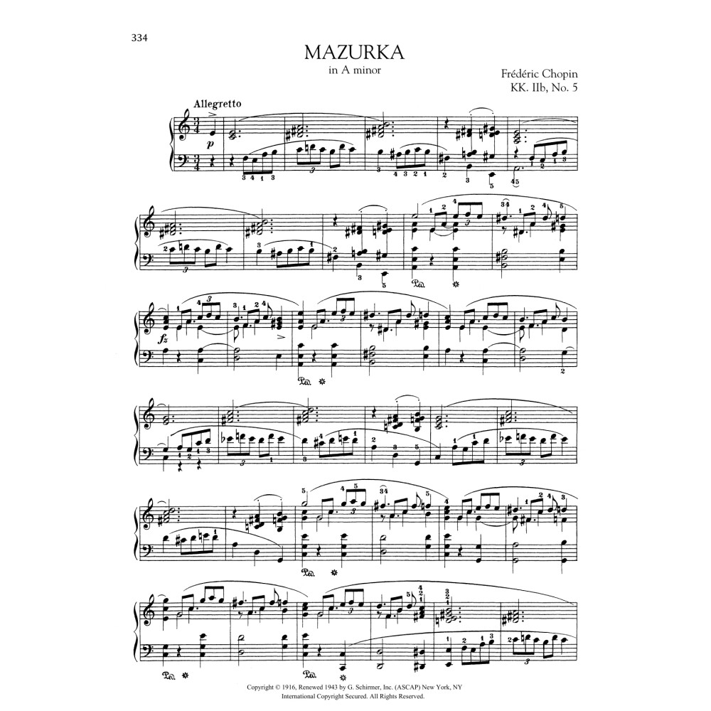 Mazurka in A minor, KK. IIb, No. 5