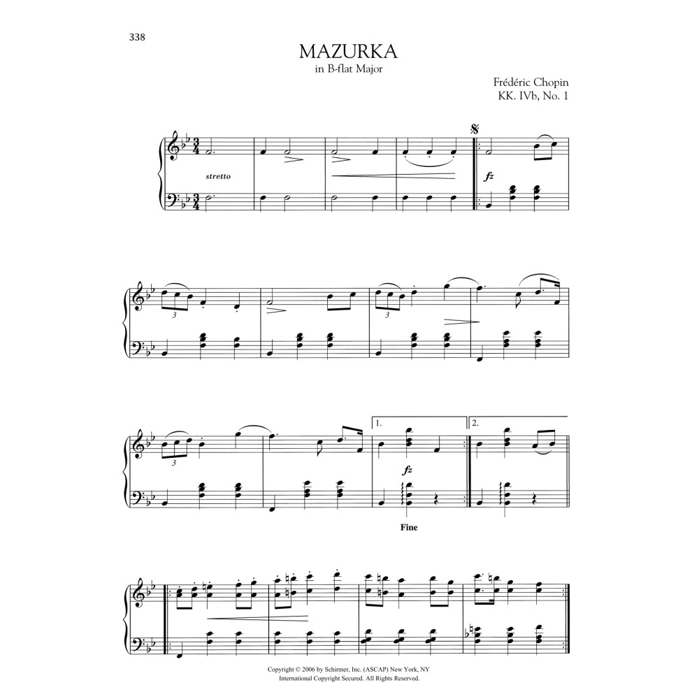 Mazurka in B-flat Major, KK. IVb, No. 1
