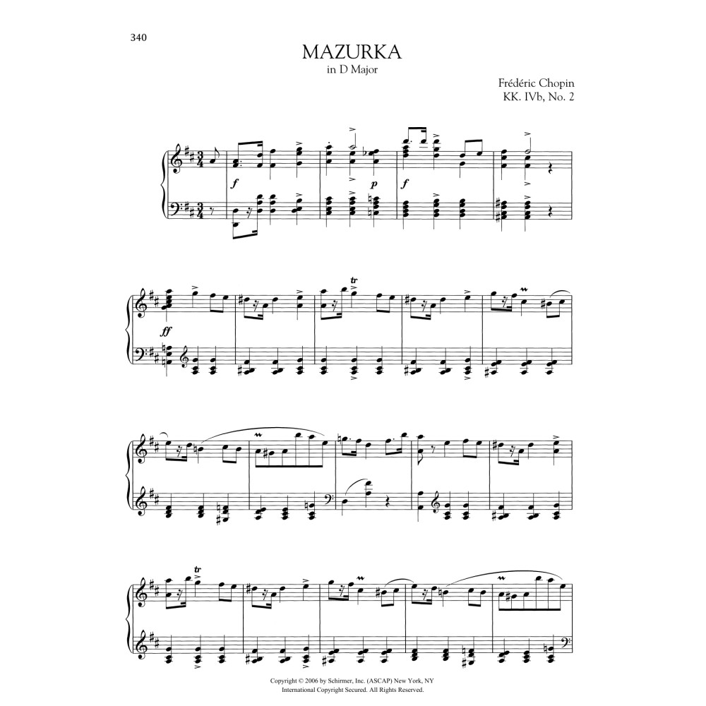 Mazurka in D Major, KK. IVb, No. 2