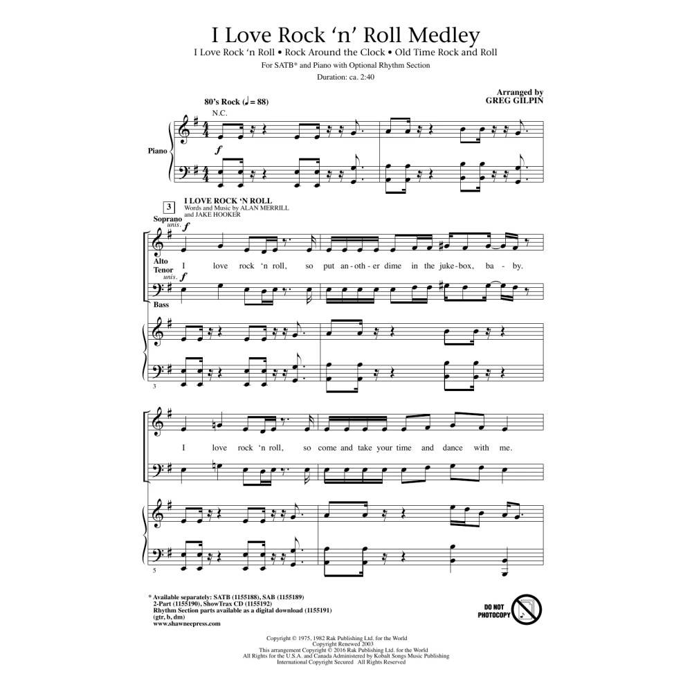 I Love Rock 'n' Roll Medley
