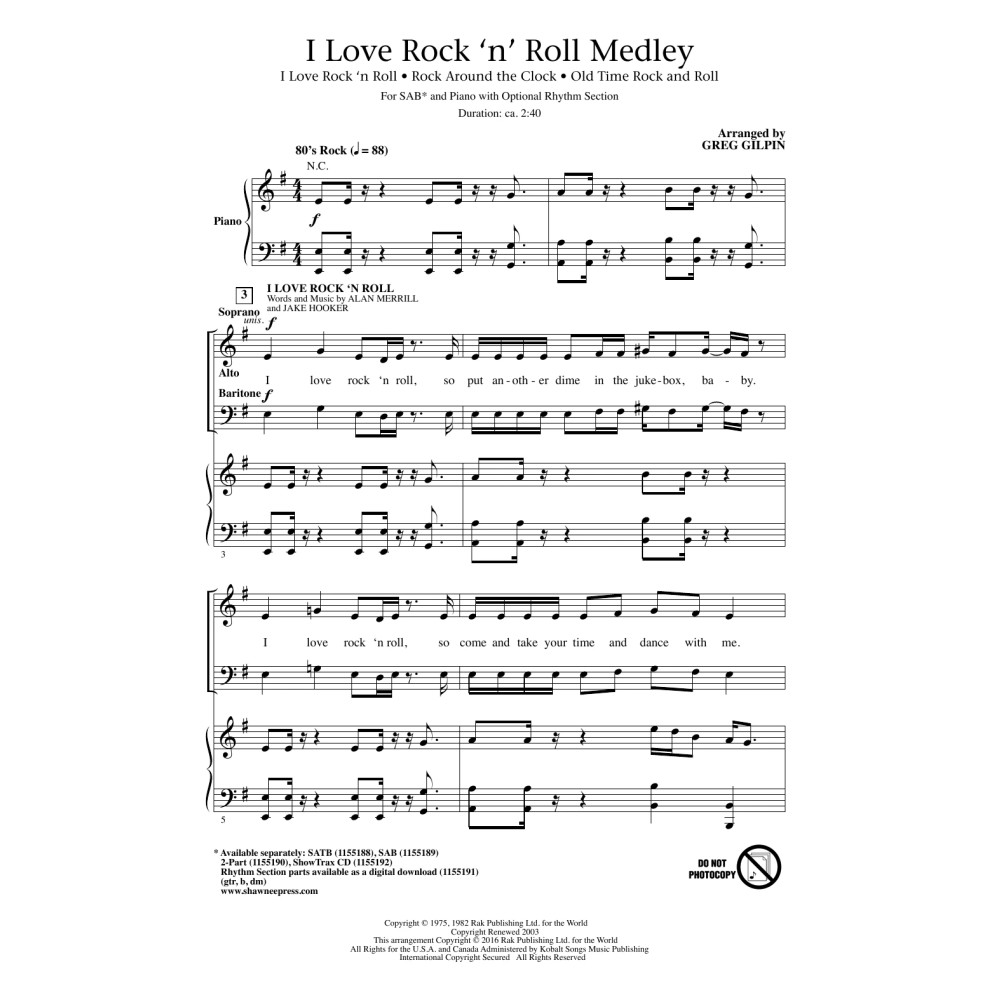 I Love Rock 'n' Roll Medley