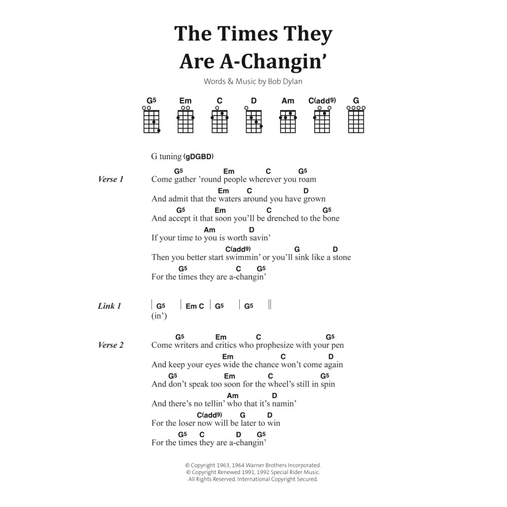 The Times They Are A-Changin'