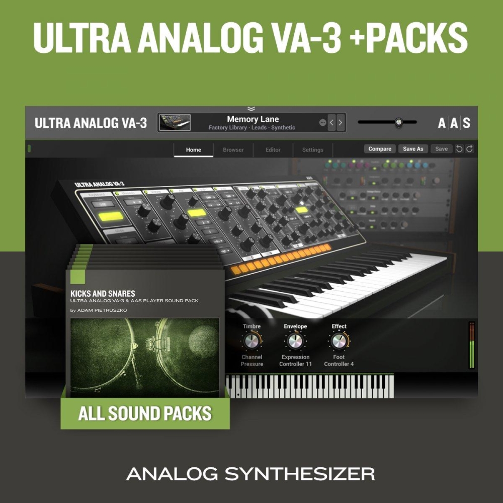 Applied Acoustics Systems Ultra Analog VA-3 & Packs

Angewandte Akustiksysteme Ultra Analog VA-3 & Packs