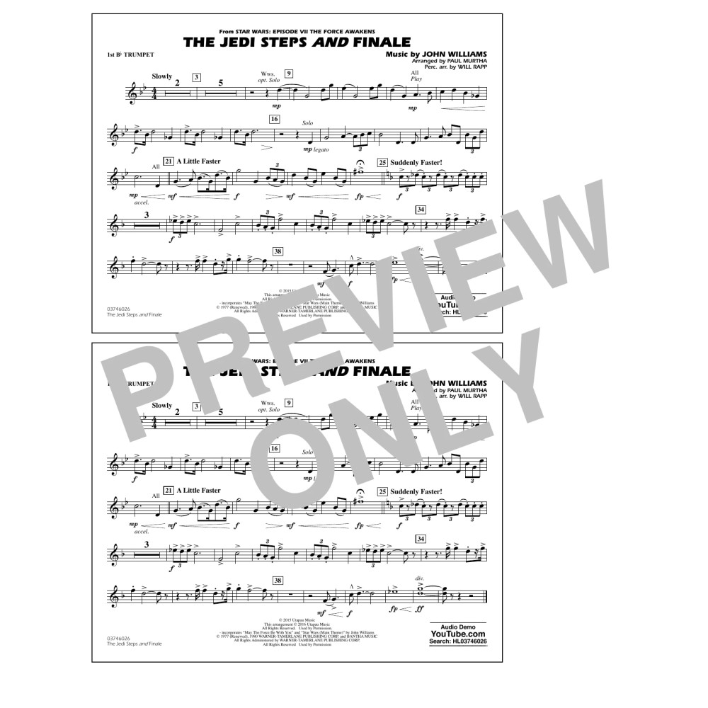 The Jedi Steps and Finale (from Star Wars: The Force Awakens) - 1st Bb Trumpet