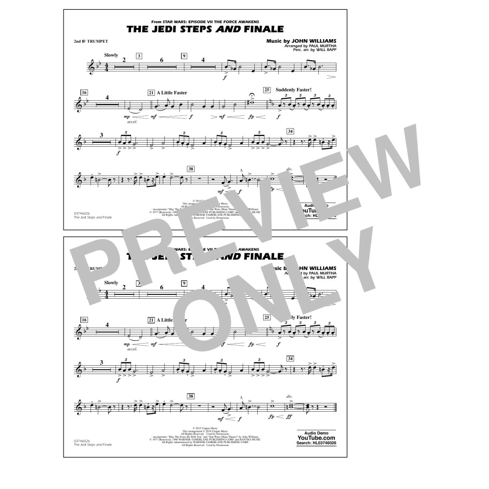 The Jedi Steps and Finale (from Star Wars: The Force Awakens) - 2nd Bb Trumpet