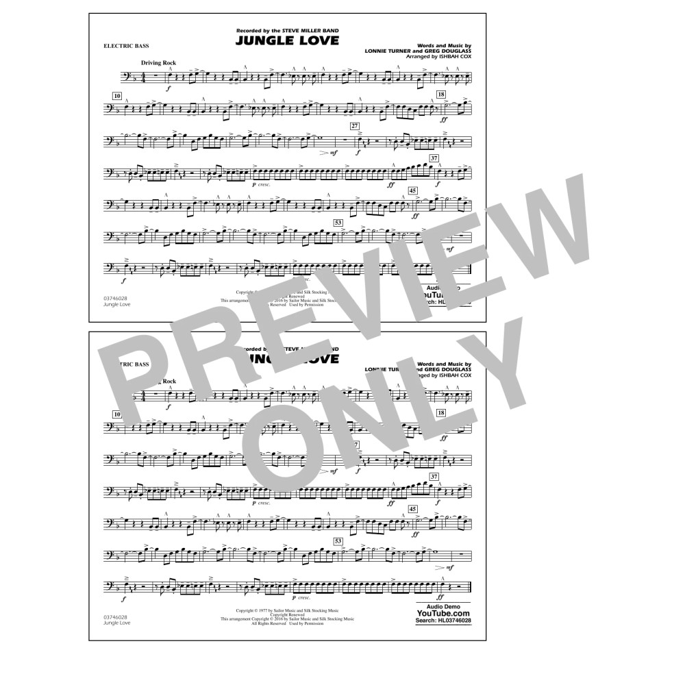 Jungle Love - Electric Bass
