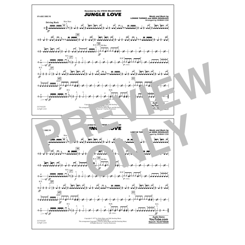 Jungle Love - Snare Drum
