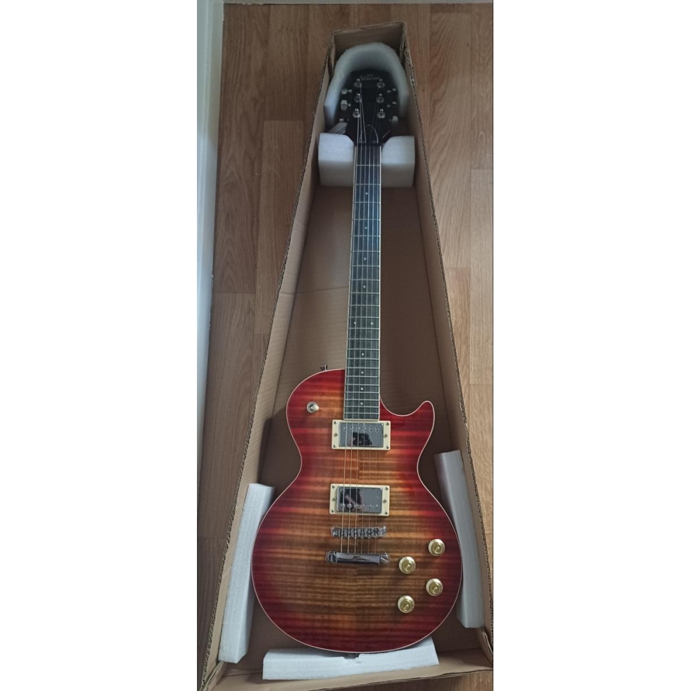 Shiver GES-110 Guitarra eléctrica - Llama Naranja