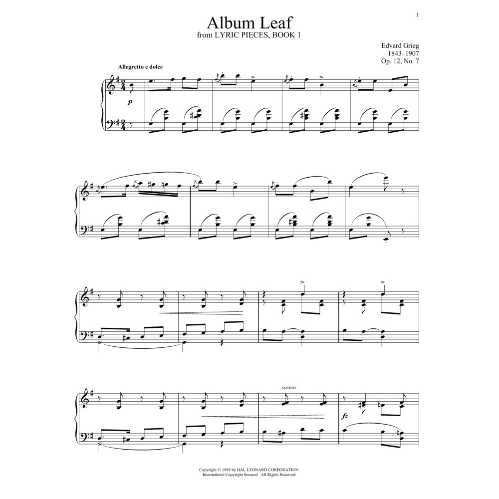 Album Leaf, Op. 12, No. 7