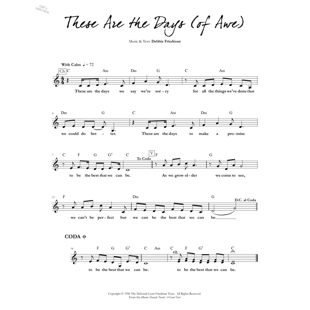 These are the Days (of Awe)