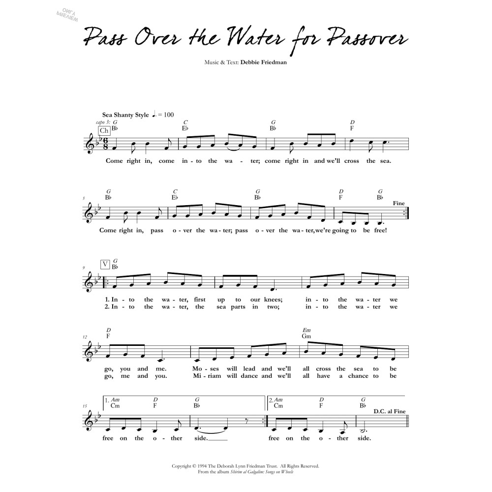 Pass Over the Water for Passover