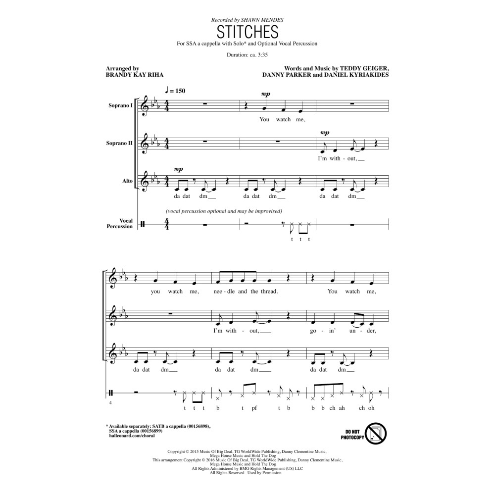 Stitches (arr. Brandy Kay Riha)