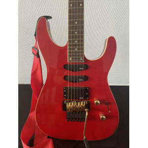 Vester JJR1290 Arce llameante rojo y dorado - Floyd Rose MIK 1994 + Estuche nuevo