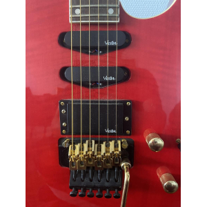 Vester JJR1290 Red flamed maple & Gold - Floyd Rose MIK 1994 + New Case