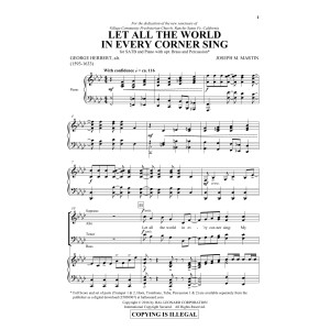 Let All The World In Every Corner Sing