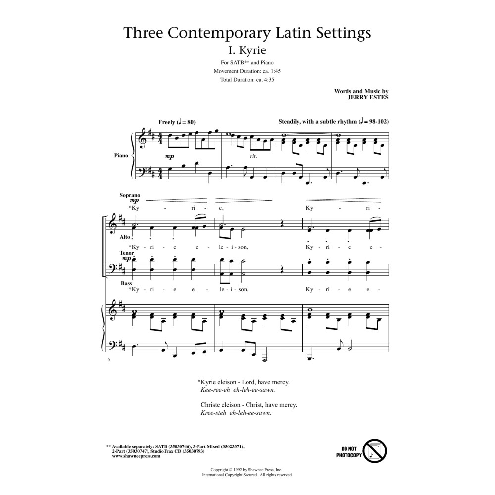 Three Contemporary Latin Settings