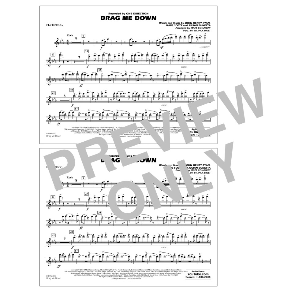 Drag Me Down - Flute/Piccolo