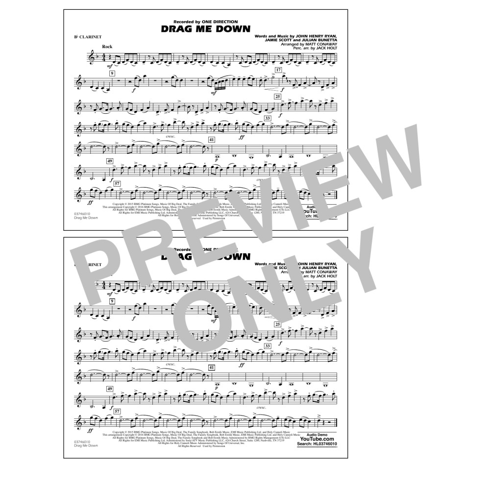 Drag Me Down - Bb Clarinet