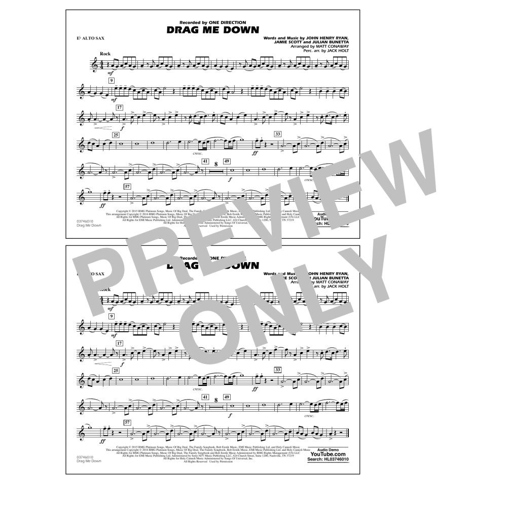 Drag Me Down - Eb Alto Sax