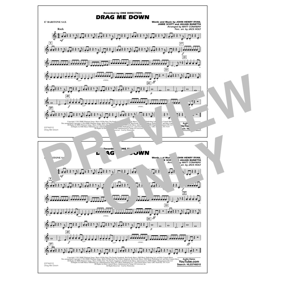 Drag Me Down - Eb Baritone Sax