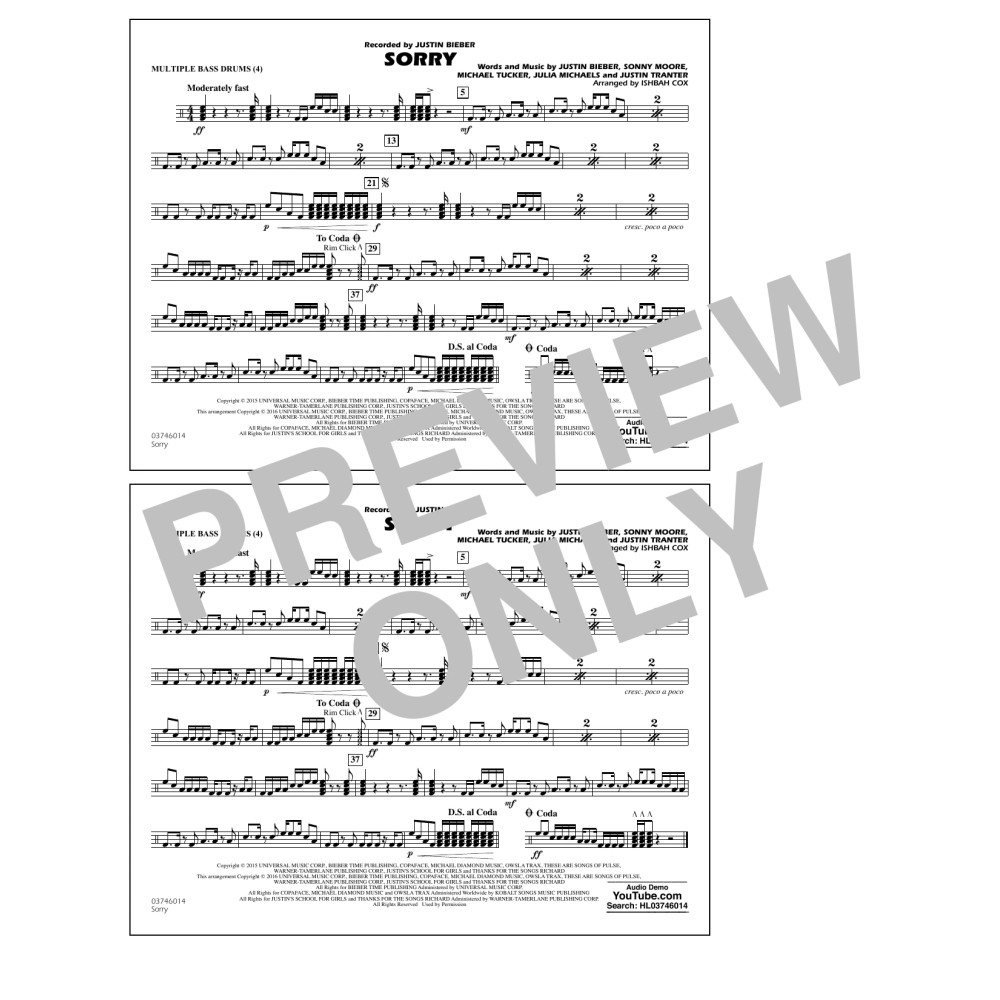 Sorry - Multiple Bass Drums