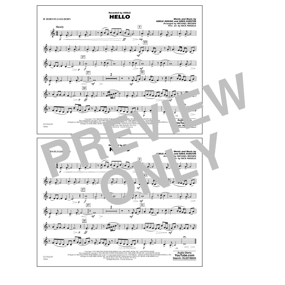 Hello - Bb Horn/Flugelhorn