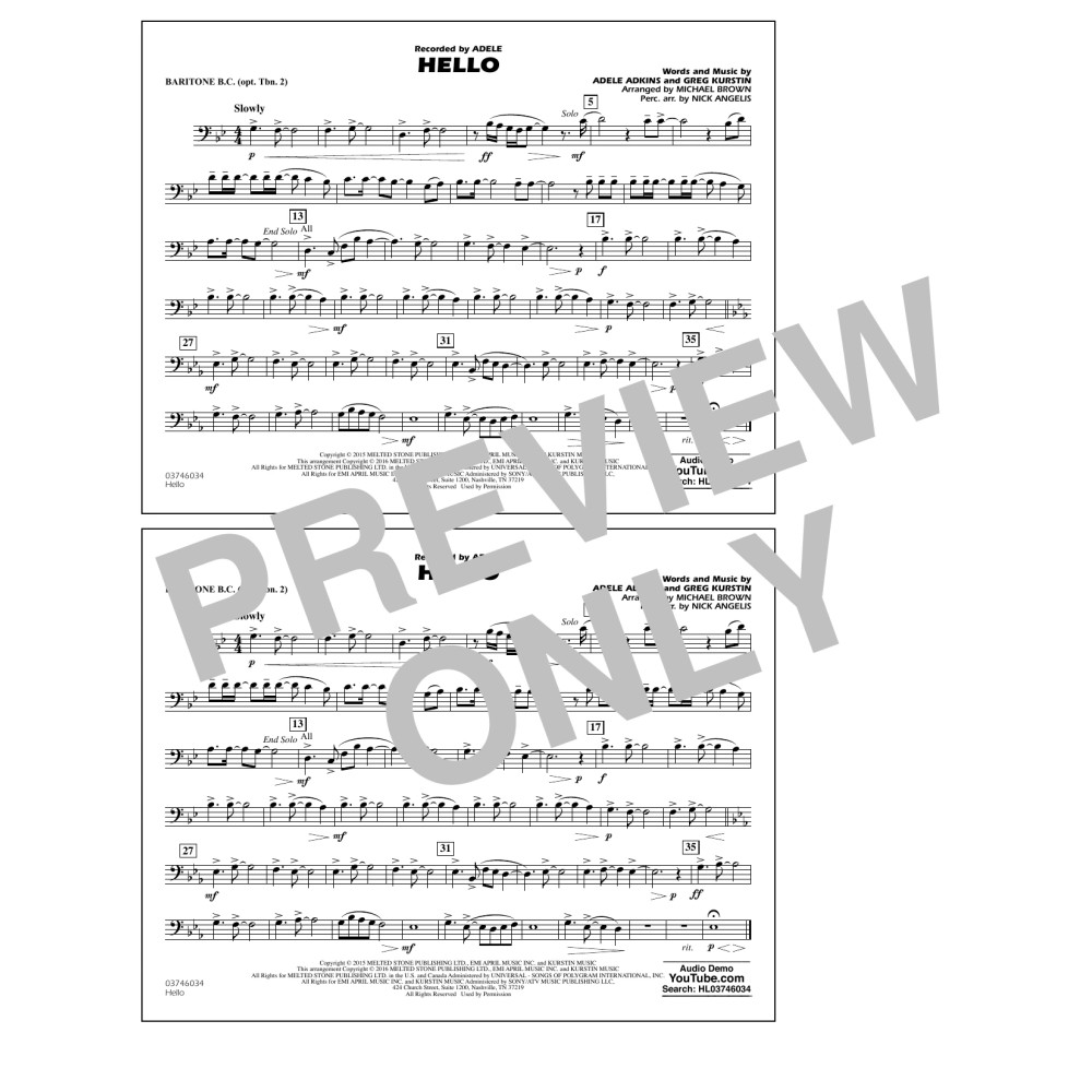 Hello - Baritone B.C. (Opt. Tbn. 2)