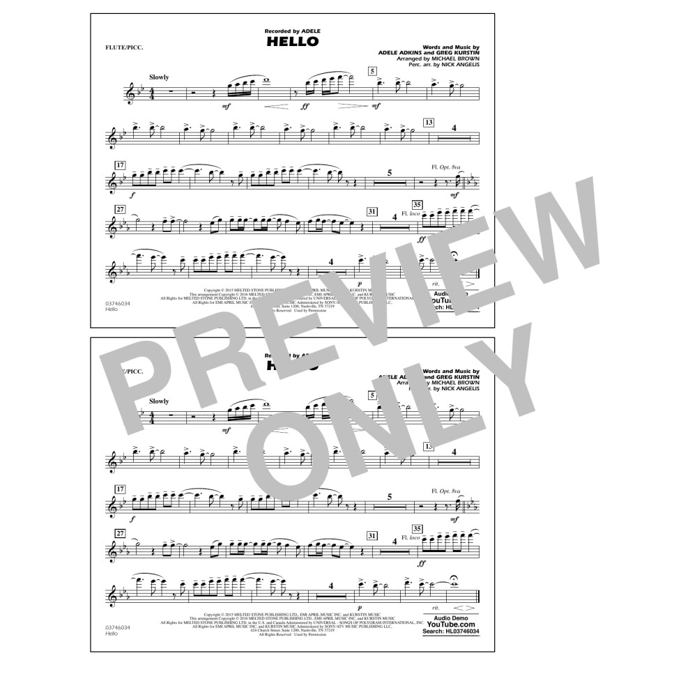 Hello - Flute/Piccolo