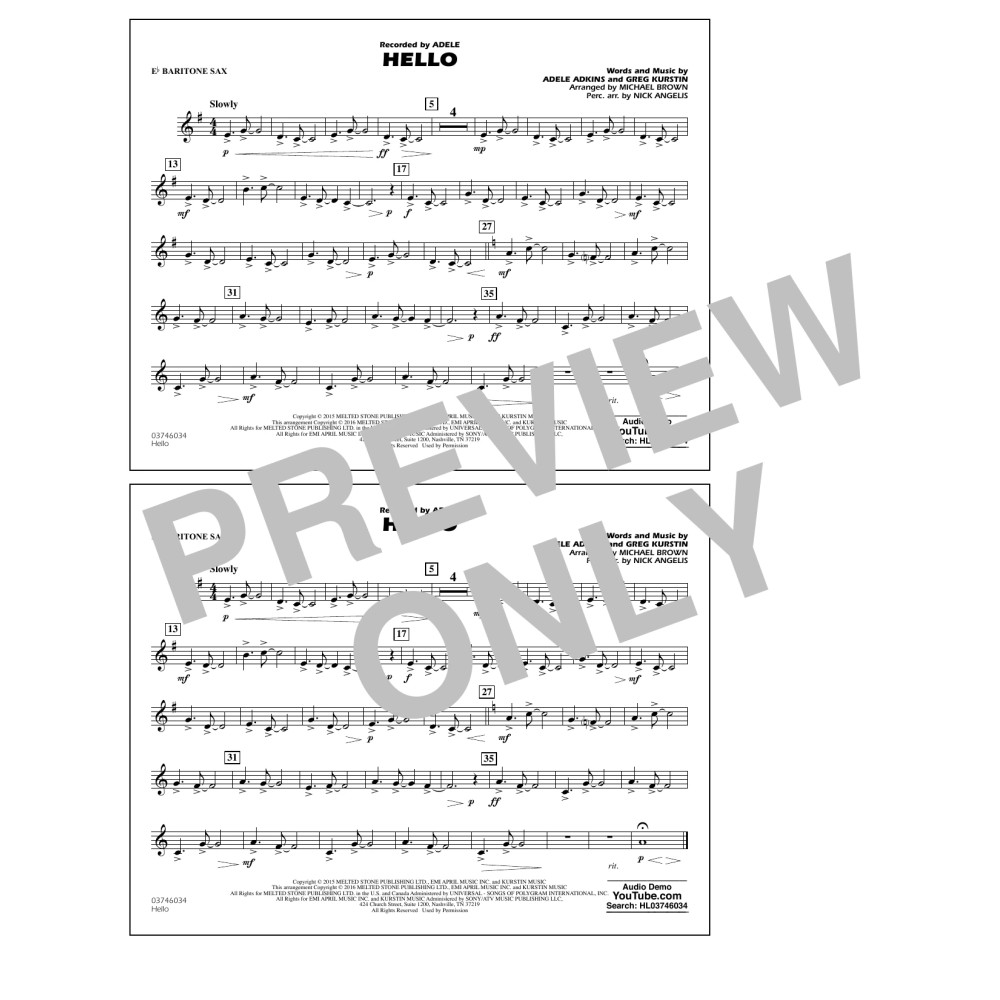 Hello - Eb Baritone Sax