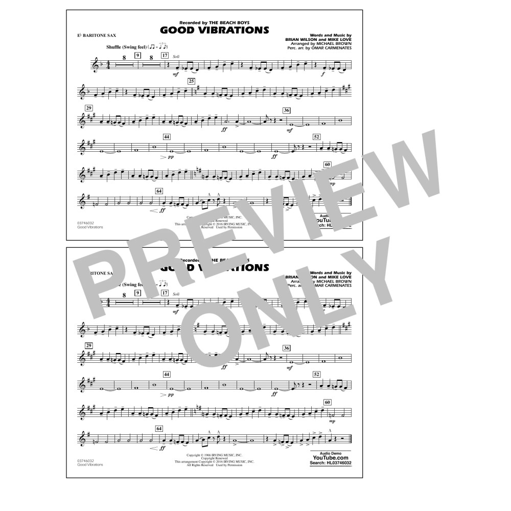Good Vibrations - Eb Baritone Sax