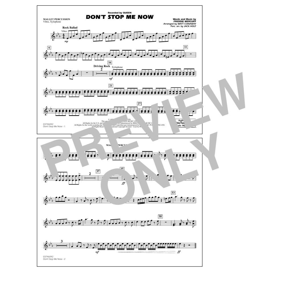 Don't Stop Me Now - Mallet Percussion