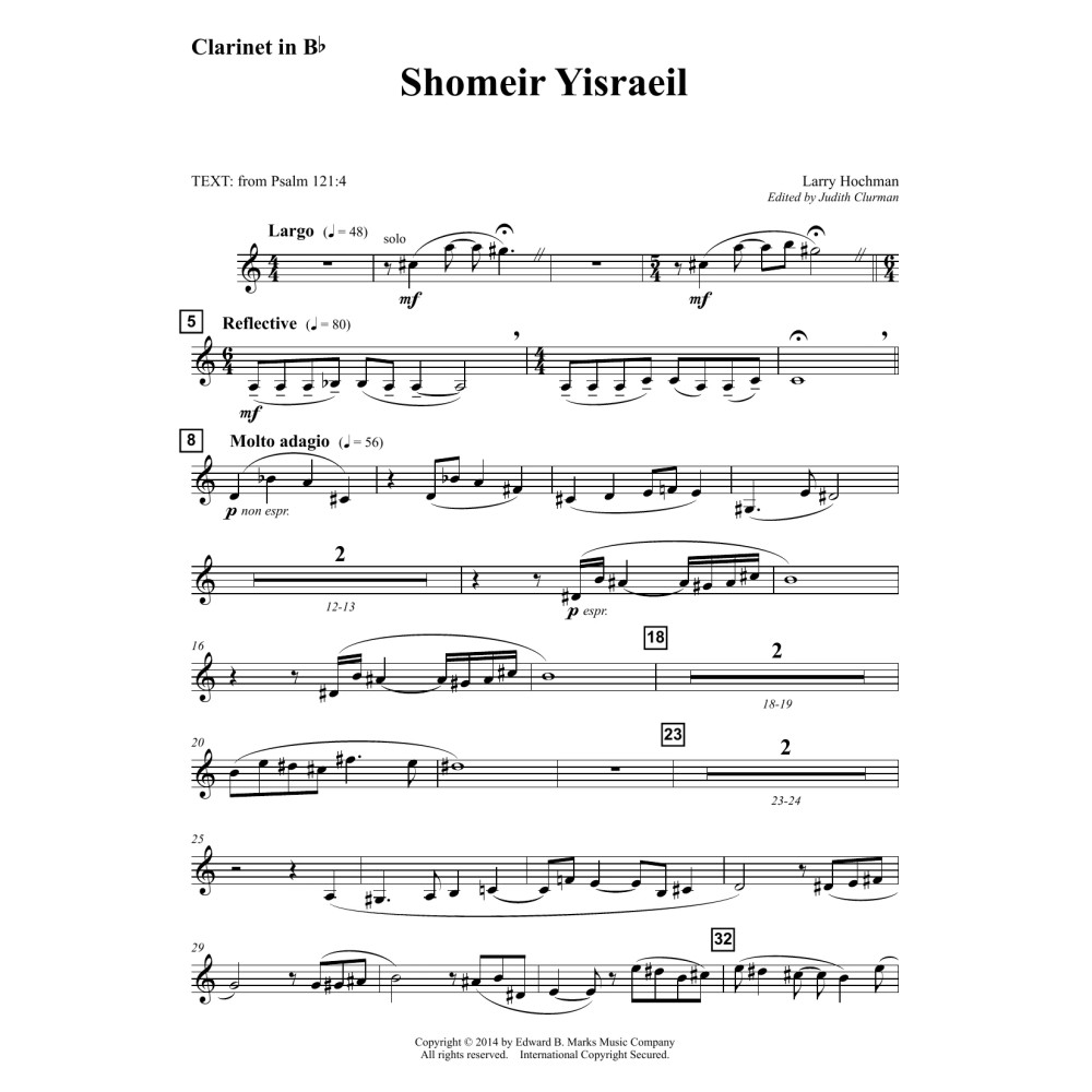Shomeir Yisraeil - Bb Clarinet