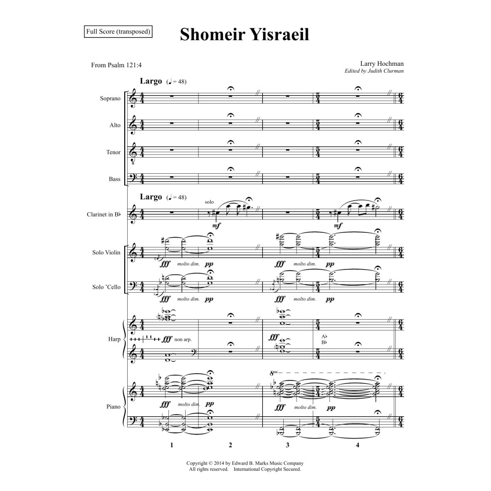 Shomeir Yisraeil - Conductor Score (Full Score)