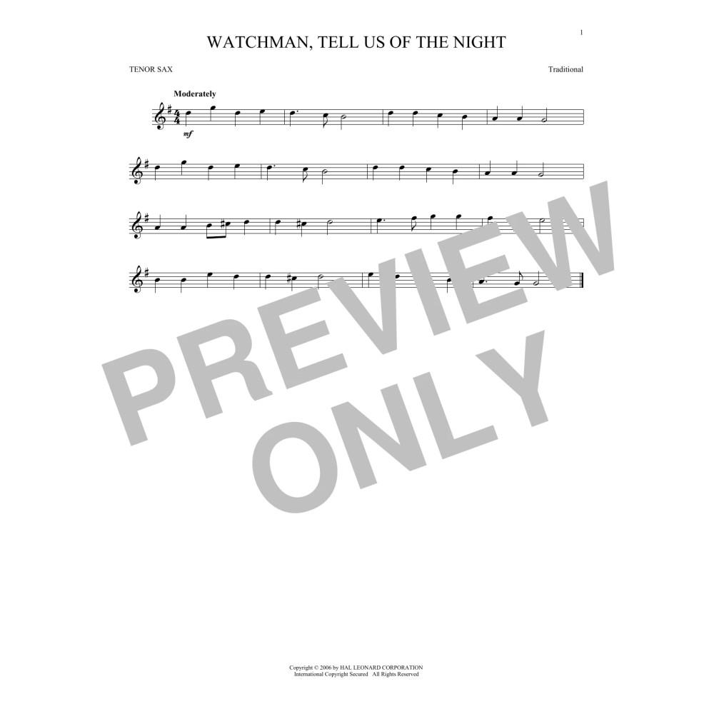 Watchman, Tell Us Of The Night
