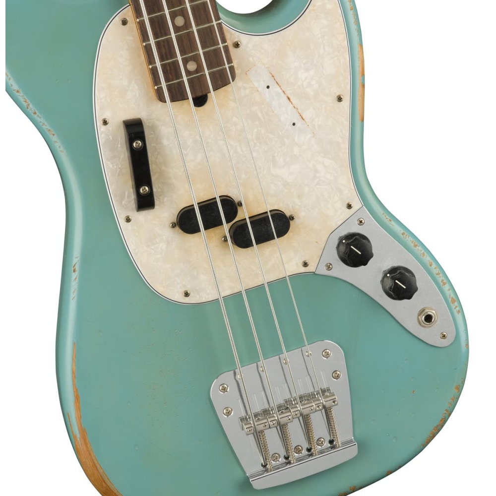 Fender JMJ Road Worn Mustang Bass - Faded Daphne Blue
