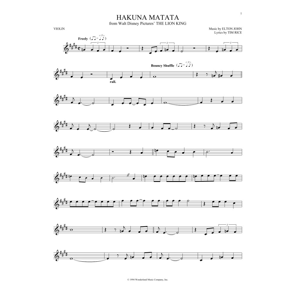 Hakuna Matata (from The Lion King)