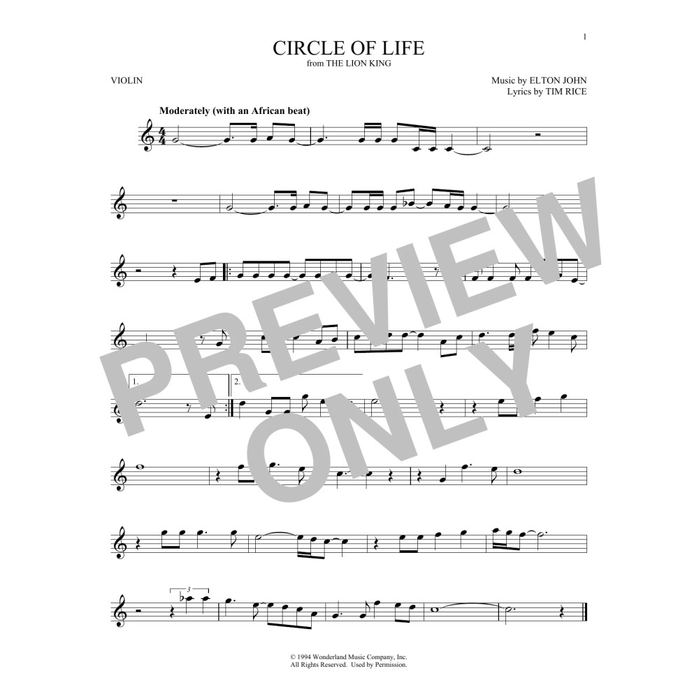 Circle Of Life (from The Lion King)